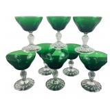 Fostoria Colonial Dame Green Cocktail Glasses (8)