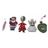 Collection of Five Christmas Vintage Ornaments