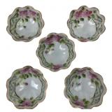 Set of Five Japanese Porcelain Footed Bowls