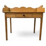 Primitive Pine Scalloped Gallery Desk Washstand