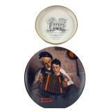 Norman Rockwell Plate and Charles W. Warren Dish