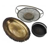 Silver-Plated Serving Set: Basket, Tray, and Coast