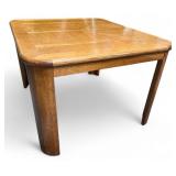 Oak Parquet Dining Table with Leaf