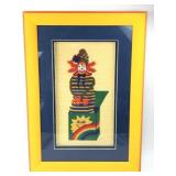 Dimensional Needlepoint Jack-in-the-Box Clown Art