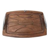 MCM Wood and Chrome Carving Board, 19x13'