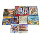 Assorted Jigsaw Puzzles, Group of Nine