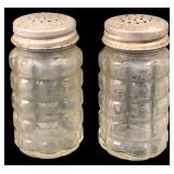 Pair of Pressed Glass Salt and Pepper Shakers