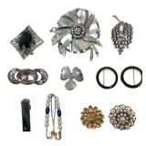 Mixed Lot of Vintage Costume Jewelry Brooches