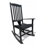 Black Painted Wood Slat Back Rocking Chair