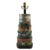 Tyndale Lamps Chicago Hand-Painted Folk Art Stacke