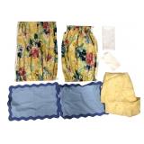Floral Curtains and Linen Lot