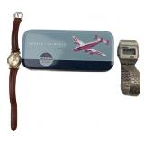 Fossil Watch, Digital Chronograph, and Tin Lot