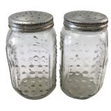 Pair of Pressed Glass Salt and Pepper Shakers