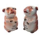 VTG Pair of Ceramic Pig Salt and Pepper Shakers