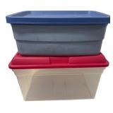 Two Plastic Storage Bins