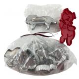 Assorted Metal and Plastic Cookie Cutter Collectio