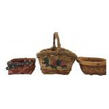 Set of Three Decorative Woven Baskets