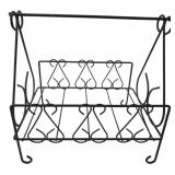 Black Metal Scrollwork Magazine Rack