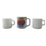 Set of Three Milk Glass Mugs