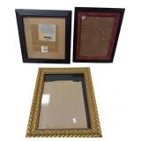 Set of Three Assorted Empty Picture Frames