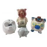 Group of Four Ceramic Piggy Banks