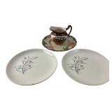 Grays Pottery Creamer and Franciscan Plates