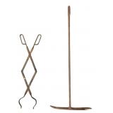 Iron Fireplace Tool Set, Tongs and Poker