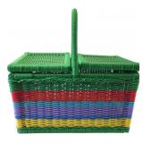 Colorful Woven Plastic Picnic Basket