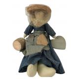 Handmade Fabric Bee Keeper Doll