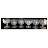 Set of Six Assorted Pressed Glass Dessert Cups