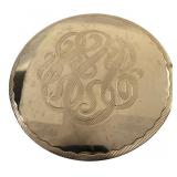 Karu Arke Inc. Gold-Tone Monogram Brooch, 2.5"
