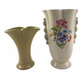 Vintage Ceramic Vases Floral and Yellow