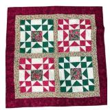 Handmade Floral Star Pattern Quilt 36x36