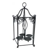 Black Metal 4-Pillar Candle Holder