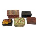 Collection of Five Assorted Trinket Boxes