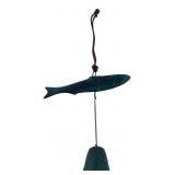 VTG  Japanese Cast Iron Wind Bell With Sweetfish