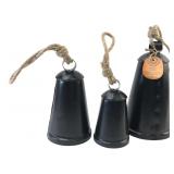 Set of Three Handcrafted Indian Metal Bells