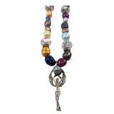 Sterling Silver Winged Figure Bead Necklace
