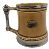 English Ceramic Mug with Metallic Trim