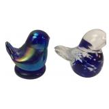 Pair of Czech Republic Art Glass Bird Figurines