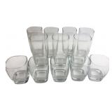 Set of Fourteen Assorted Clear Glass Tumblers