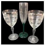 Set of Three Assorted Wine Goblets