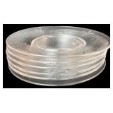Set of Six Etched Glass Plates, 8 in. dia.