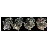 Set of Eight Glass Animal Candle Holders