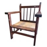Spool Turned Tablet Arm Chair