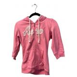 Aeropostale Pink Embroidered Zip Hoodie Size M