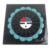 VTG Cleo Teissedre Zuni Sunface Art Tile