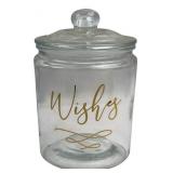 Clear Glass "Wishes" Storage Jar with Lid