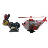 Two Vintage Tin Wind-Up Toys