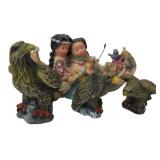 DDW Brooksville Resin Canoe & Eagle Figurines
